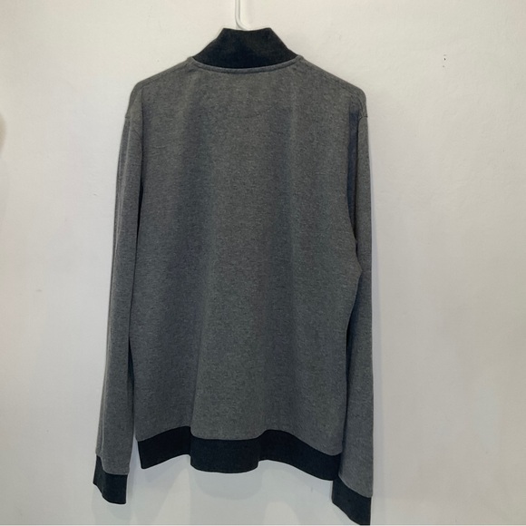 Ted Baker London 1/4 Zip Pullover Sweater Leather Trim Grey Size 7 - Picture 6 of 14